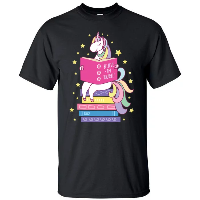 Reading Library Unicorn Read Books Lover Reader Gift Tall T-Shirt