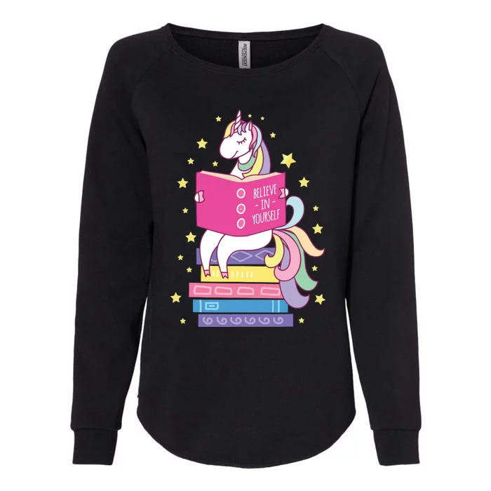 Reading Library Unicorn Read Books Lover Reader Gift Womens California Wash Sweatshirt