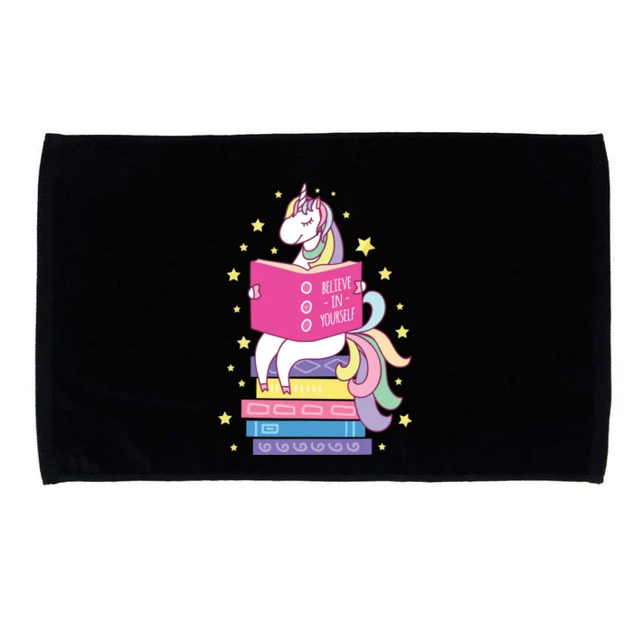 Reading Library Unicorn Read Books Lover Reader Gift Microfiber Hand Towel