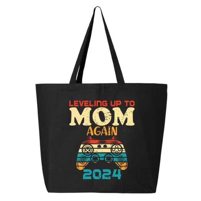 Retro Leveling Up To Mom Again 2024 Promoted To Mommy 25L Jumbo Tote