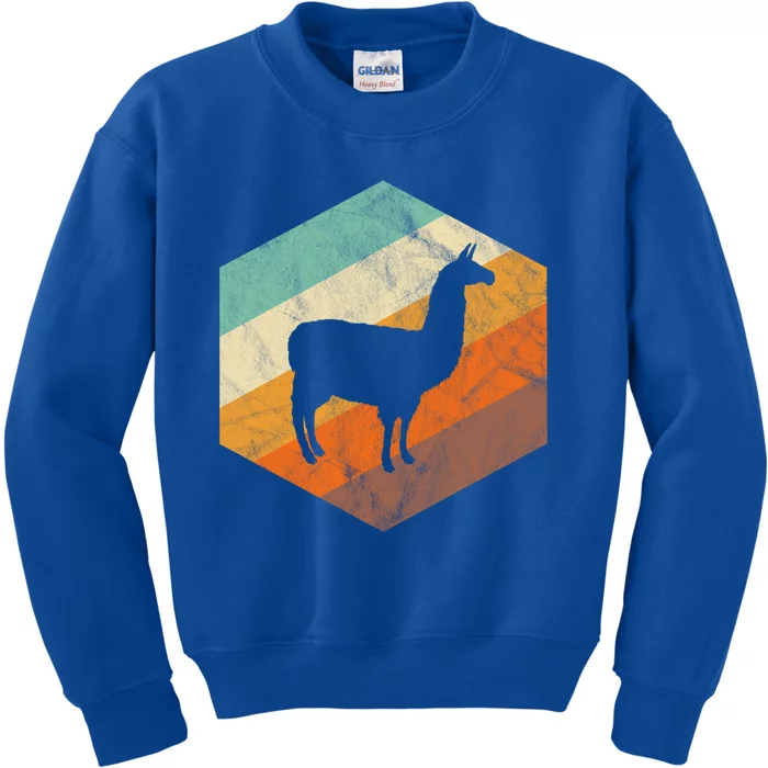 Retro Llama Vintage Llama Cute Gift Kids Sweatshirt