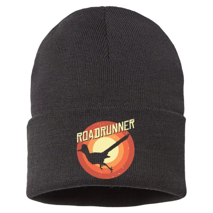 Roadrunner Lover Vintage Distressed Retro Sustainable Knit Beanie