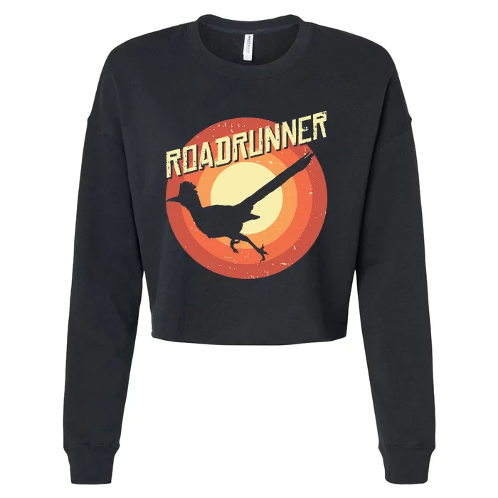 Roadrunner Lover Vintage Distressed Retro Cropped Pullover Crew