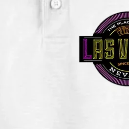 Retro Las Vegas Logo Dry Zone Grid Performance Polo