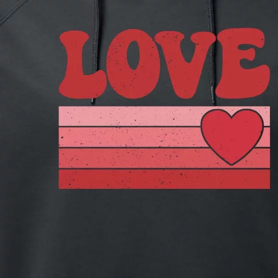 Retro Love Valentine's Day Performance Fleece Hoodie