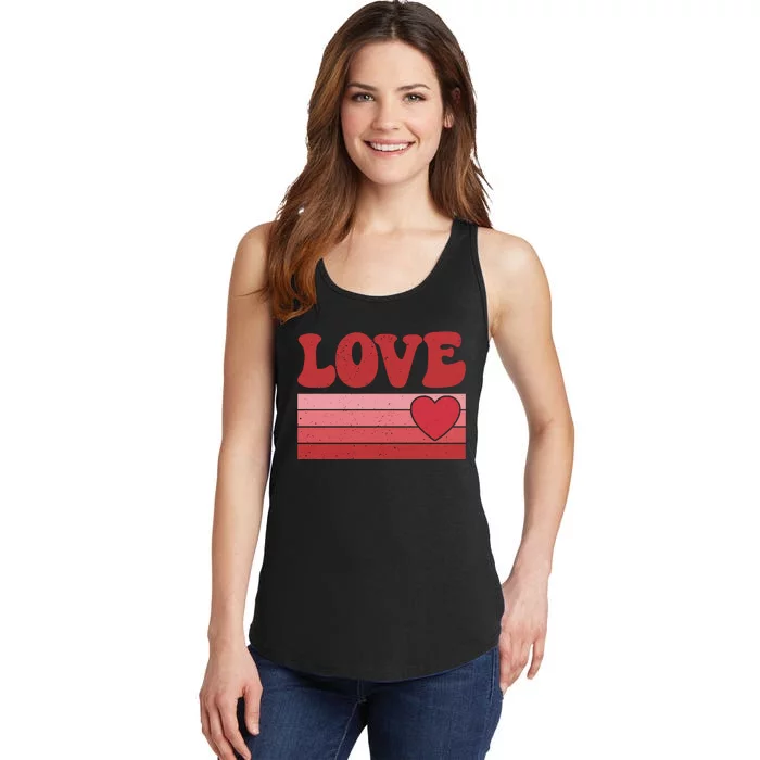 Retro Love Valentine's Day Ladies Essential Tank