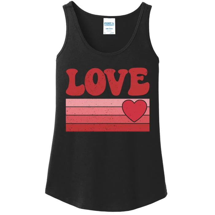 Retro Love Valentine's Day Ladies Essential Tank