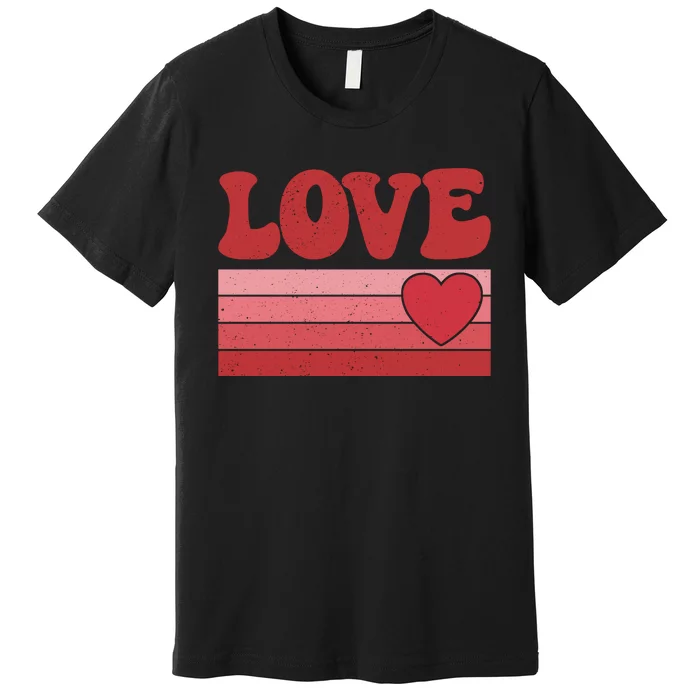 Retro Love Valentine's Day Premium T-Shirt