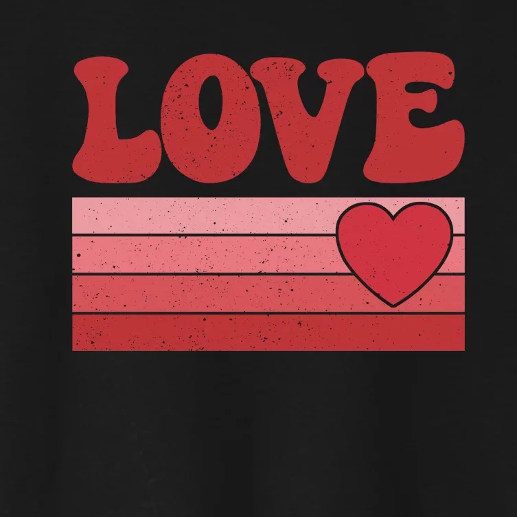 Retro Love Valentine's Day Women's Crop Top Tee