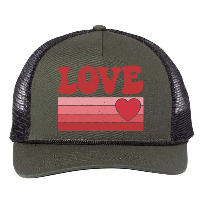 Retro Love Valentine's Day Retro Rope Trucker Hat Cap