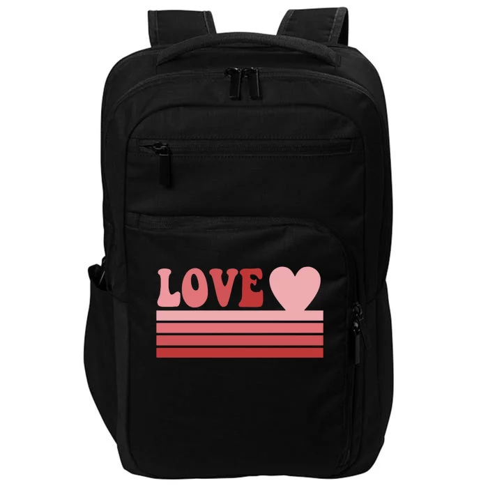 Retro Love Valentines Day Cute Heart Impact Tech Backpack