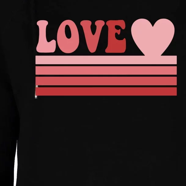 Retro Love Valentines Day Cute Heart Womens Funnel Neck Pullover Hood