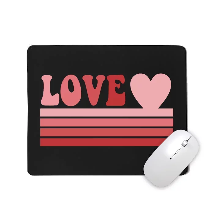 Retro Love Valentines Day Cute Heart Mousepad