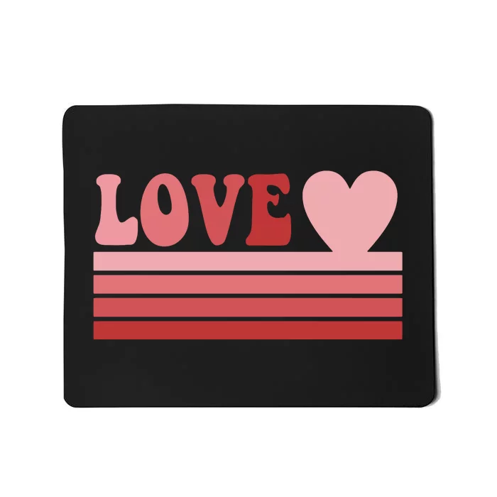 Retro Love Valentines Day Cute Heart Mousepad