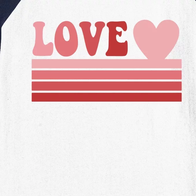 Retro Love Valentines Day Cute Heart Baseball Sleeve Shirt