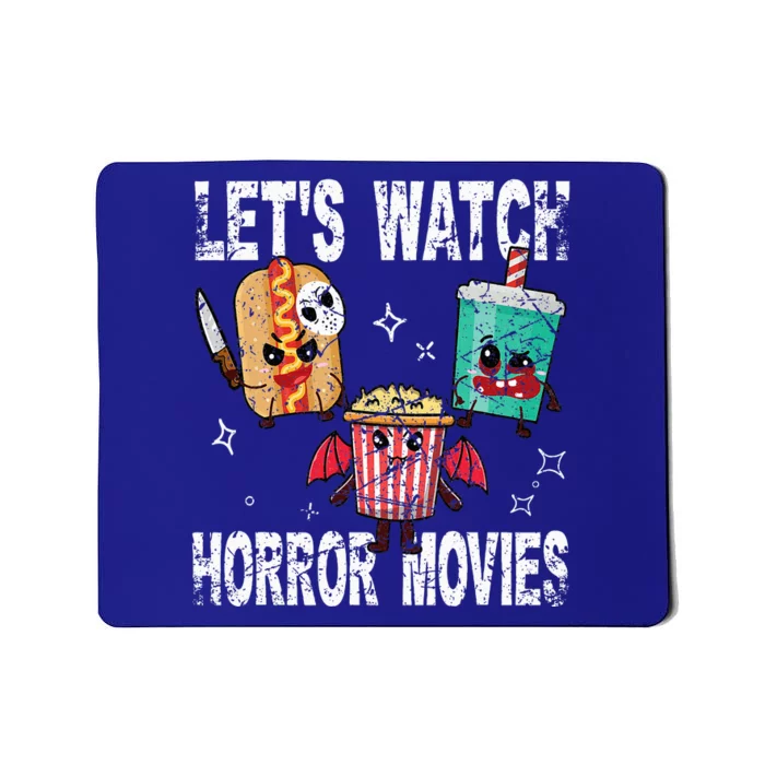 Retro Lets Watch Horror Movies Cute Halloween Costume Mousepad