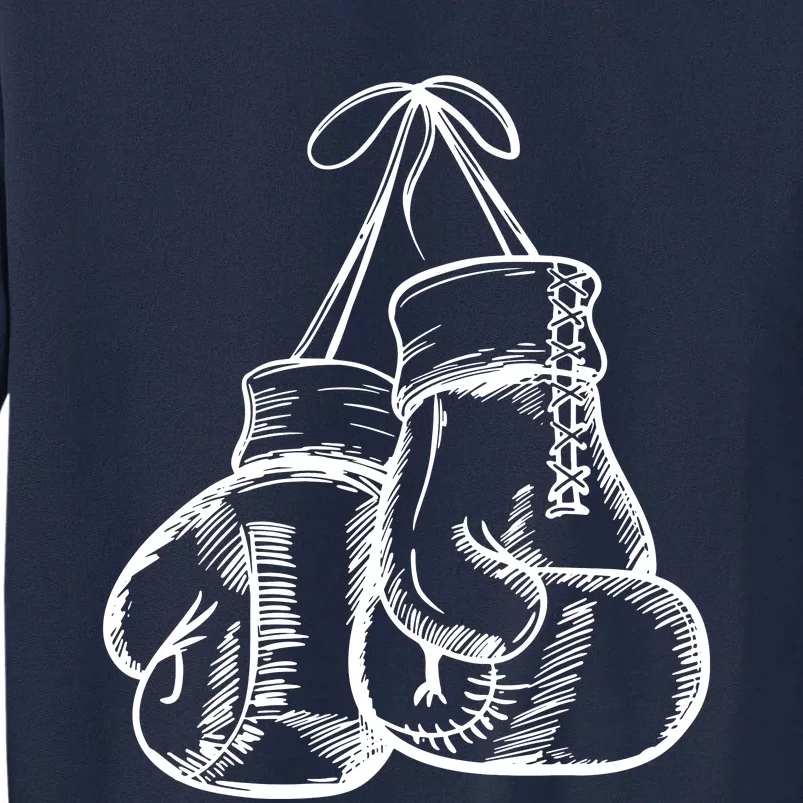 Retro Love White Boxing Gloves Tall Sweatshirt