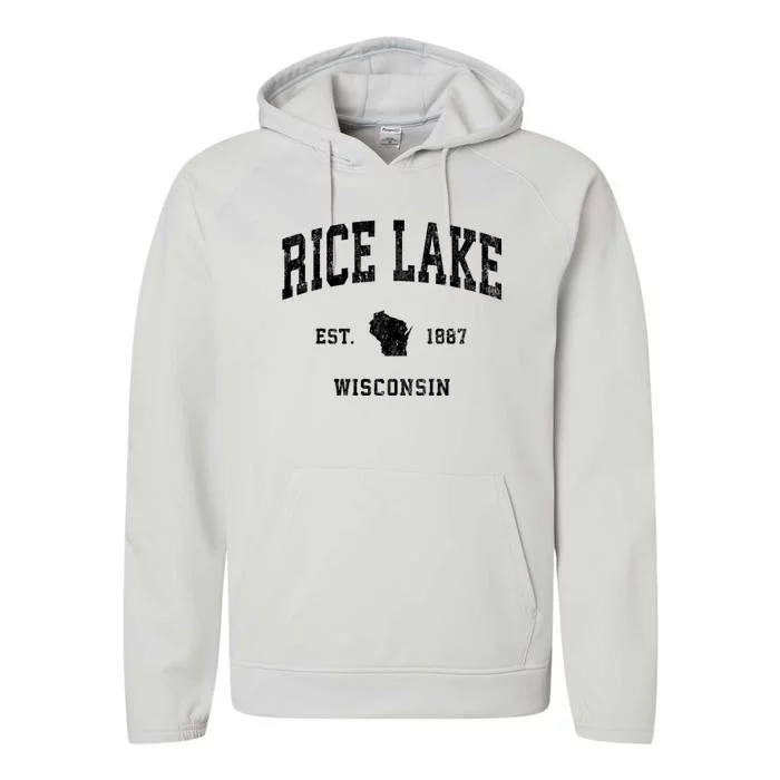 Rice Lake Wisconsin Wi Vintage Athletic Performance Fleece Hoodie