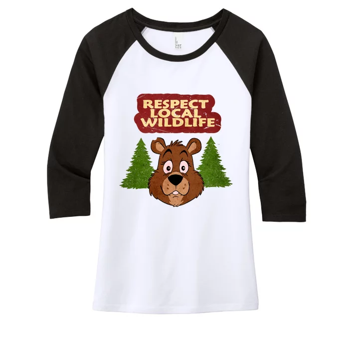 Respect Local Wildlife Women's Tri-Blend 3/4-Sleeve Raglan Shirt