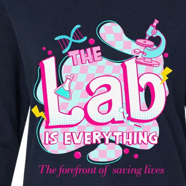 Retro Lab Week 2024 Medical Lab Tech Team Patient Care Tech Womens Cotton Relaxed Long Sleeve T-Shirt