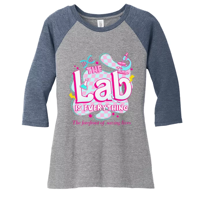 Retro Lab Week 2024 Medical Lab Tech Team Patient Care Tech Women's Tri-Blend 3/4-Sleeve Raglan Shirt