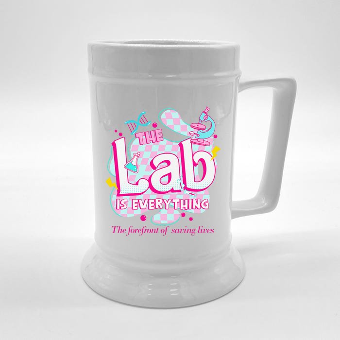 Retro Lab Week 2024 Medical Lab Tech Team Patient Care Tech Front & Back Beer Stein