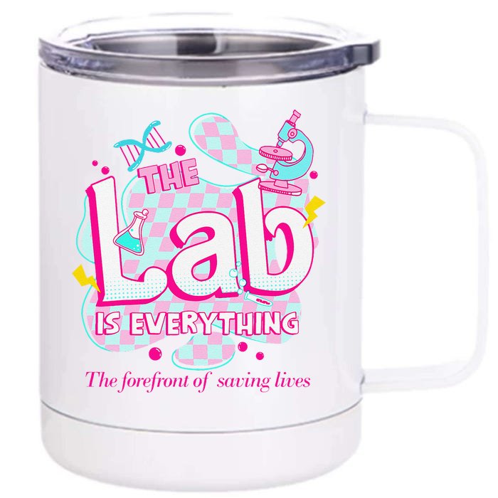 Retro Lab Week 2024 Medical Lab Tech Team Patient Care Tech Front & Back 12oz Stainless Steel Tumbler Cup