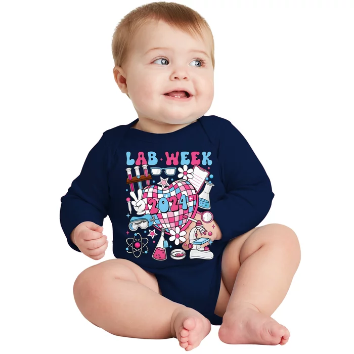 Retro Lab Week 2024 Medical Laboratory Baby Long Sleeve Bodysuit