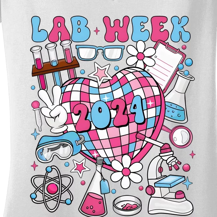 Retro Lab Week 2024 Medical Laboratory Women's V-Neck T-Shirt