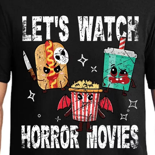 Retro Lets Watch Horror Movies Cute Halloween Costume Pajama Set