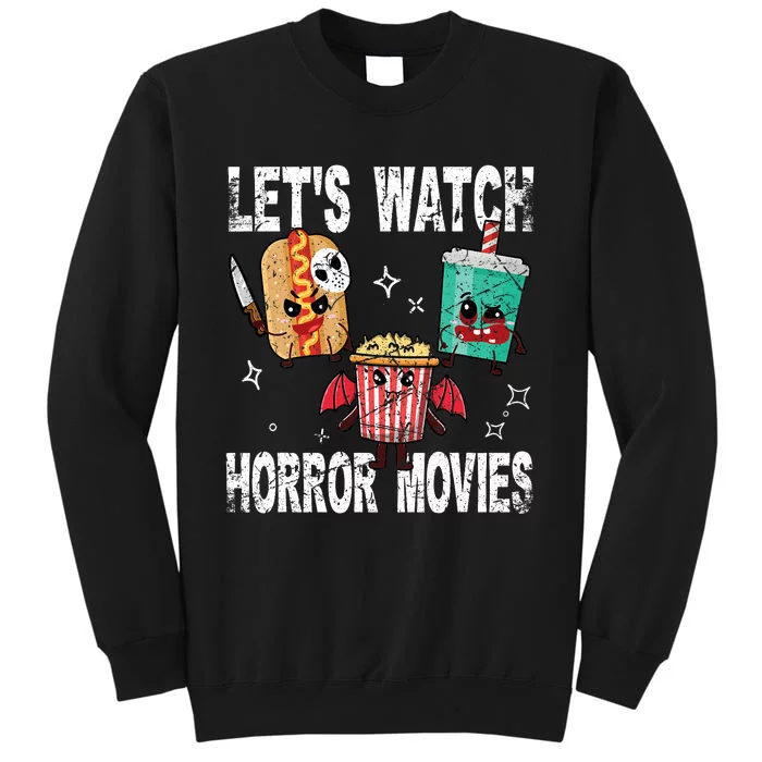 Retro Lets Watch Horror Movies Cute Halloween Costume Tall Sweatshirt