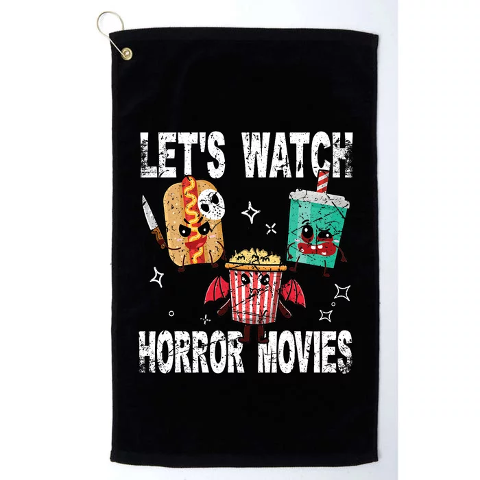 Retro Lets Watch Horror Movies Cute Halloween Costume Platinum Collection Golf Towel