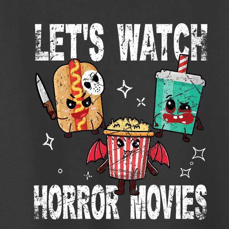 Retro Lets Watch Horror Movies Cute Halloween Costume Toddler T-Shirt