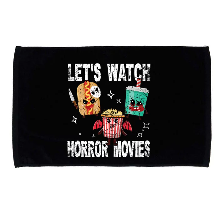 Retro Lets Watch Horror Movies Cute Halloween Costume Microfiber Hand Towel