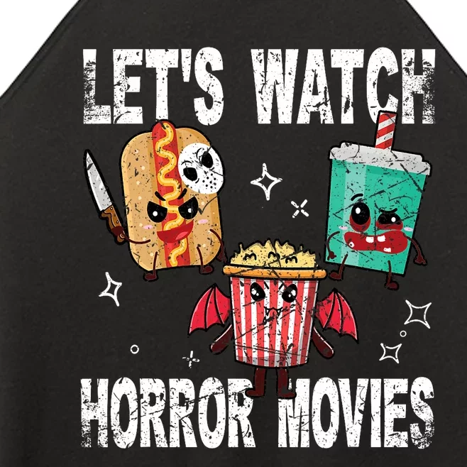 Retro Lets Watch Horror Movies Cute Halloween Costume Women’s Perfect Tri Rocker Tank