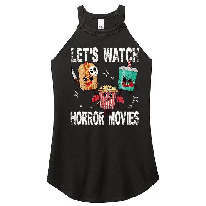 Retro Lets Watch Horror Movies Cute Halloween Costume Women’s Perfect Tri Rocker Tank