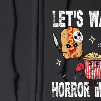 Retro Lets Watch Horror Movies Cute Halloween Costume Full Zip Hoodie