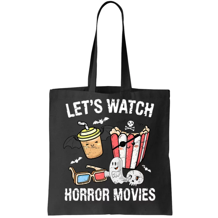 Retro Lets Watch Horror Movies Costume Halloween Tote Bag