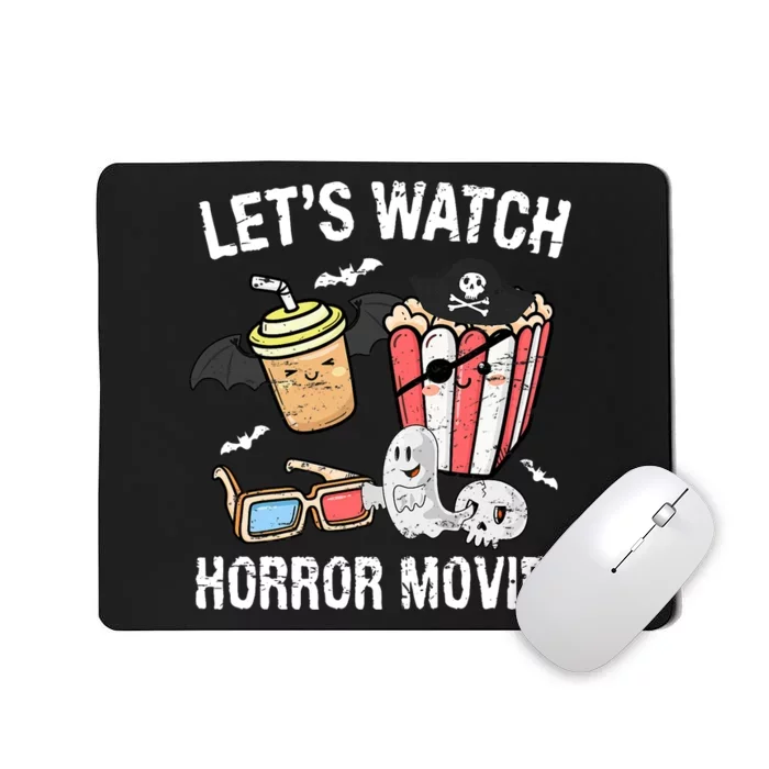 Retro Lets Watch Horror Movies Costume Halloween Mousepad