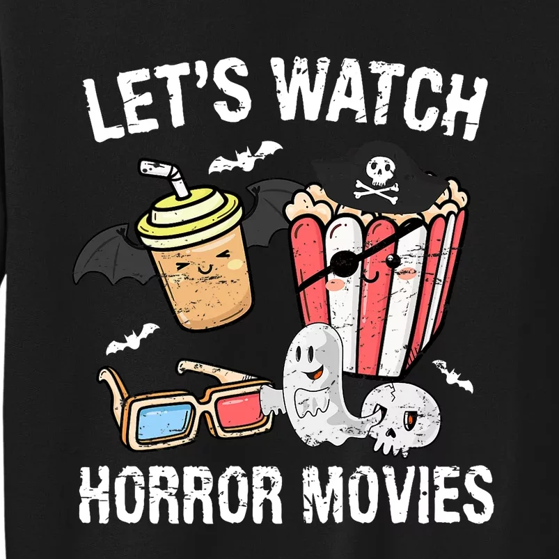 Retro Lets Watch Horror Movies Costume Halloween Tall Sweatshirt