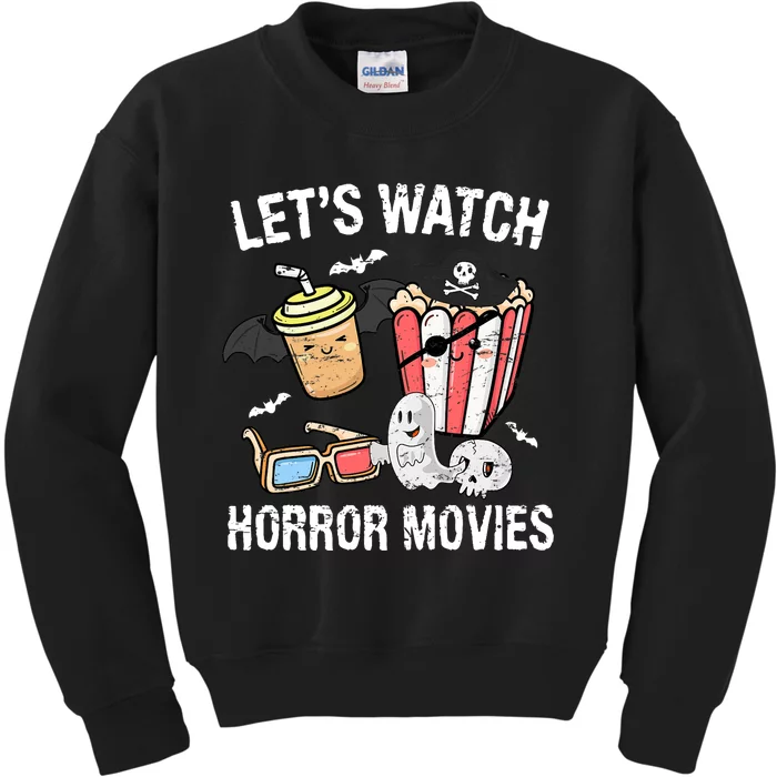 Retro Lets Watch Horror Movies Costume Halloween Kids Sweatshirt