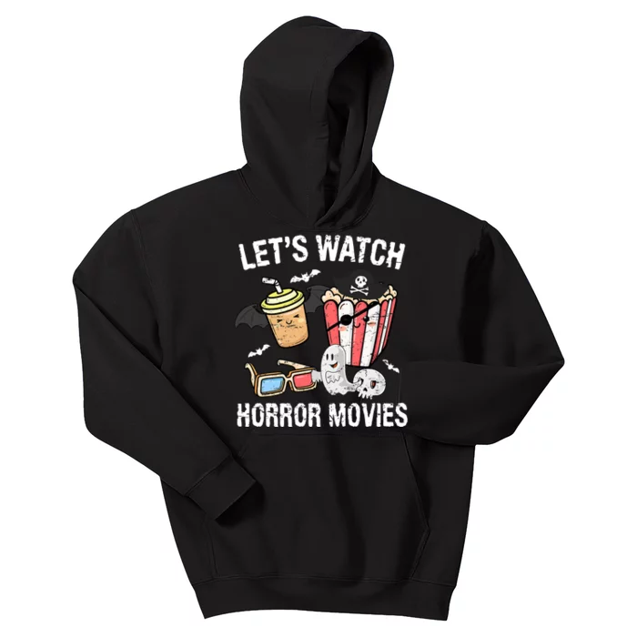 Retro Lets Watch Horror Movies Costume Halloween Kids Hoodie