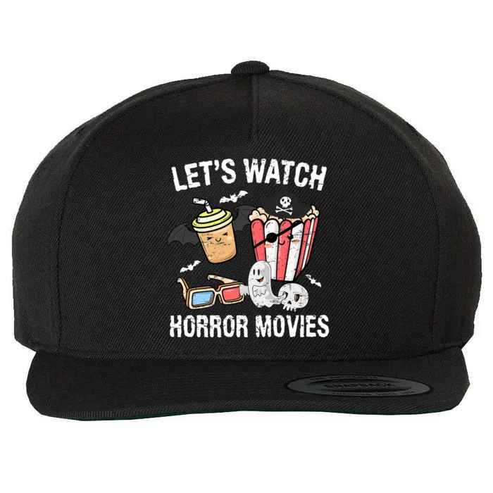 Retro Lets Watch Horror Movies Costume Halloween Wool Snapback Cap