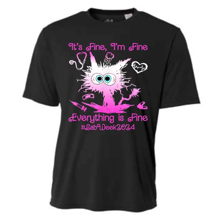 Retro Lab Week 2024 Im Fine Everything Is Fine Pink Design Cooling Performance Crew T-Shirt