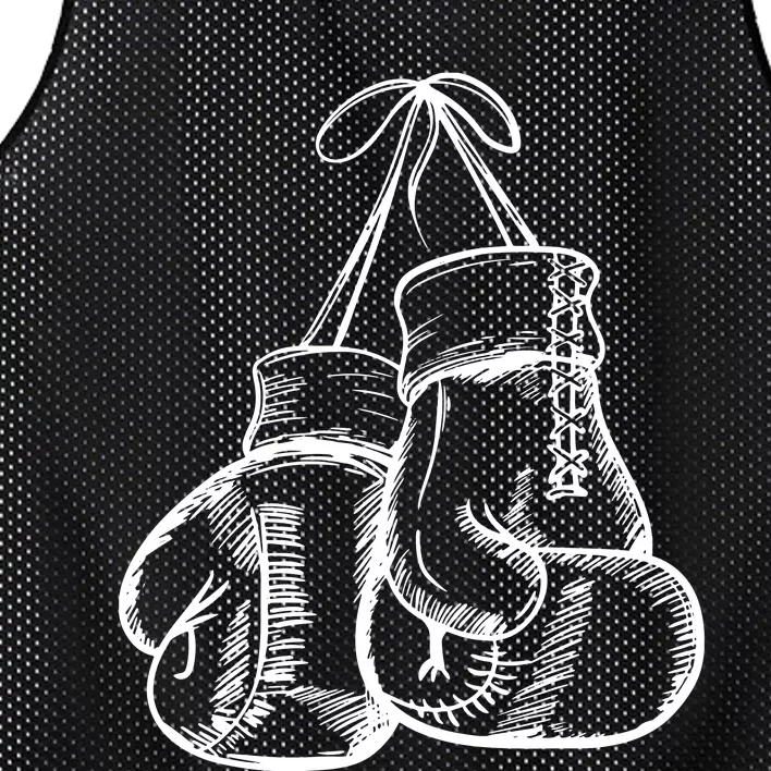 Retro Love White Boxing Gloves Gifts Boxer Gift Mesh Reversible Basketball Jersey Tank