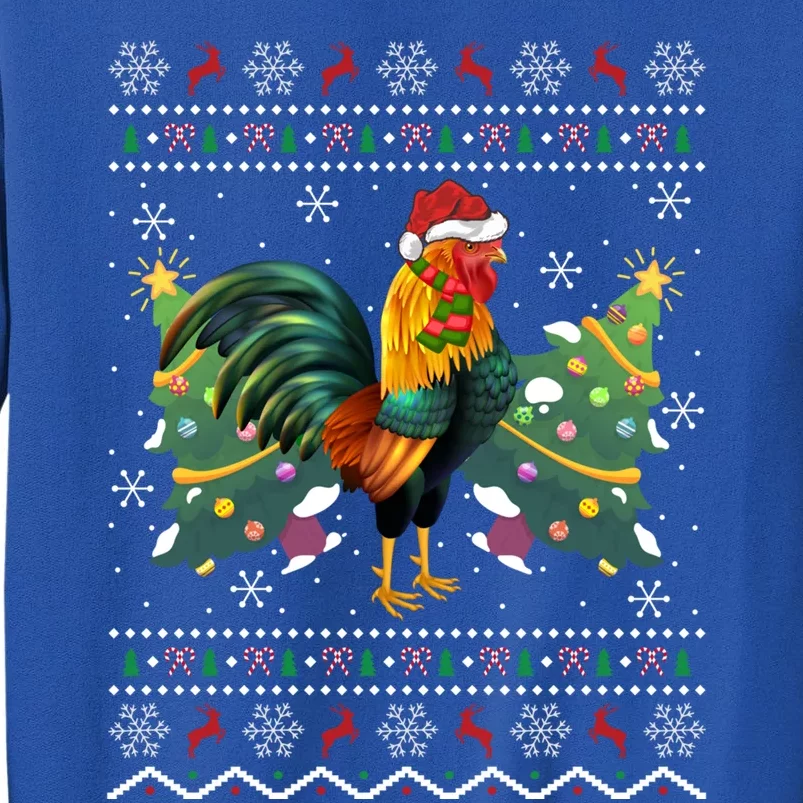 Rooster Lover Xmas Gift Ugly Rooster Christmas Great Gift Tall Sweatshirt