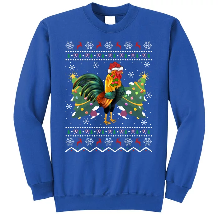 Rooster Lover Xmas Gift Ugly Rooster Christmas Great Gift Tall Sweatshirt