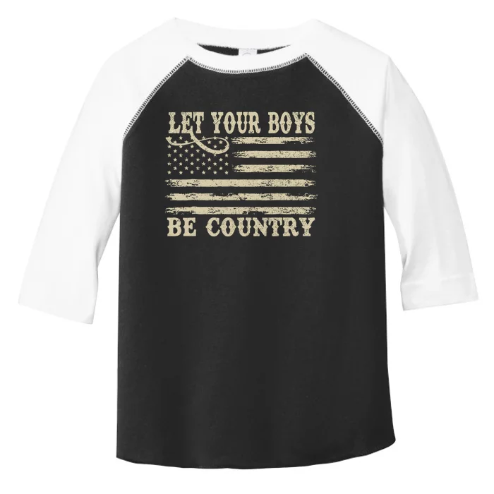 Retro Let Your Boy Be Country Toddler Fine Jersey T-Shirt