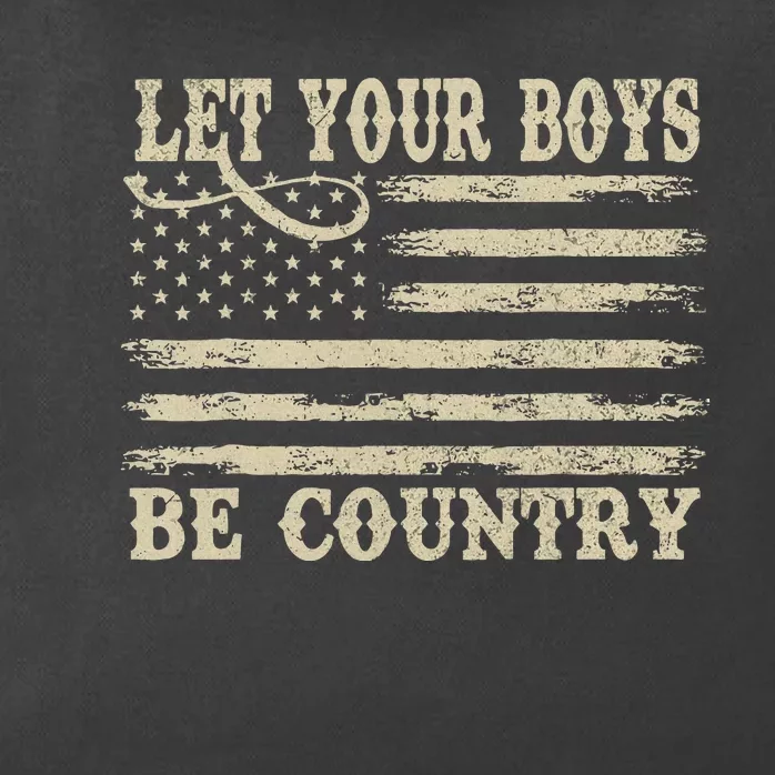 Retro Let Your Boy Be Country Zip Tote Bag