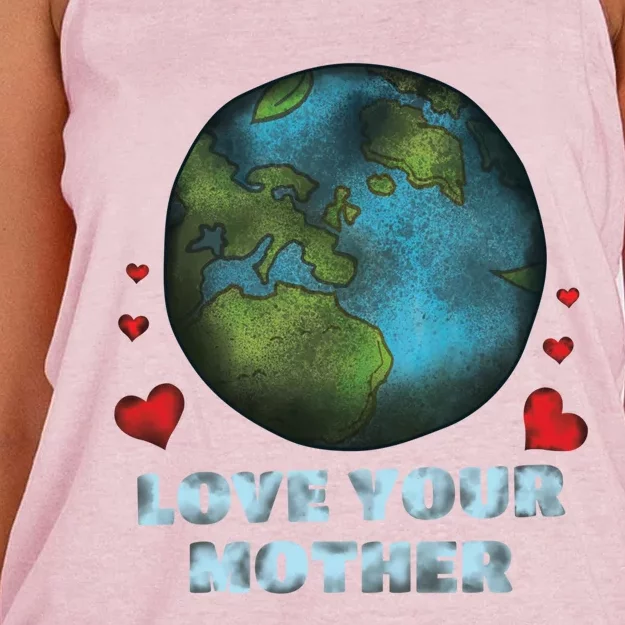 Retro Love Your Mother Save Planet Hour Day Earth Gift Women's Knotted Racerback Tank